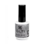 Nail polish bottle with a black cap and white base; label reads OLTI Beton Base in a textured gray design.