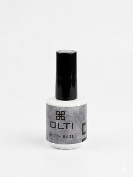OLTI Beton Base nail polish bottle with a glossy black cap on a white background