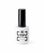 White bottle of Top Beton nail polish with a tall black cap on a white background, reading 'Top Beton No Wipe' on the label.